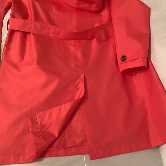 Capelli of NY Long Raincoat Jacket Collar Hood Belt Women’s Size Small - Picture 9 of 10